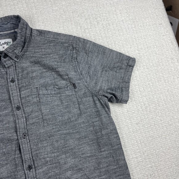 Hurley Shirt Mens Grey Summer Button Down Short Sleeve Collared Size XXL - Picture 5 of 16